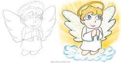 How to Draw an Angel in a Simple Chibi Style - step-by-step-drawing tutorial featured image