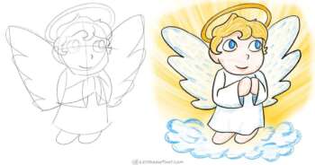 How to Draw an Angel in a Simple Chibi Style