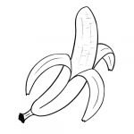 How to draw a banana peeled: finished outline drawing