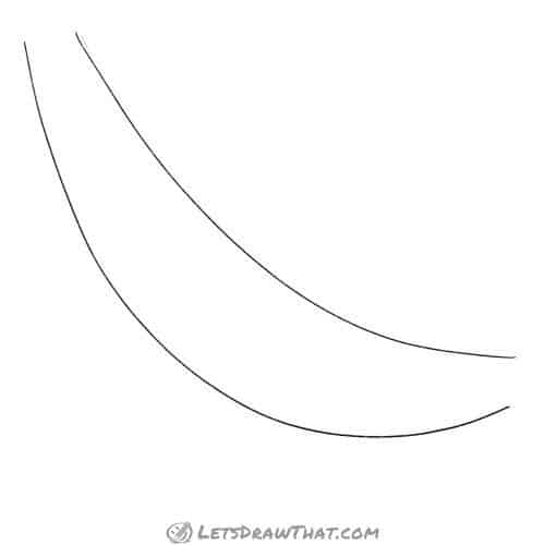 Drawing step: Draw two banana-shaped lines