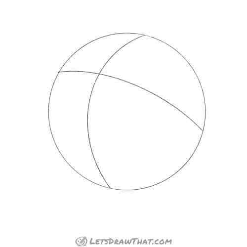 Drawing step: Draw a circle and split it into quarters