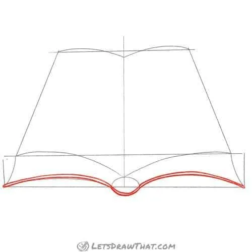 Drawing step: Draw the bottom book cover
