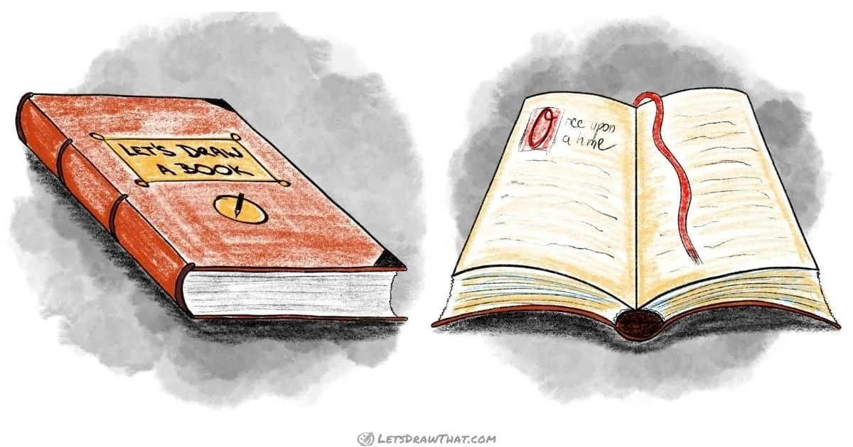 How to Draw a Book in Perspective- Open and Closed