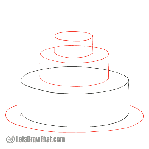 Drawing step: Draw the next two cake layers