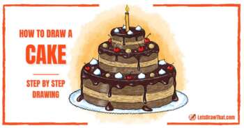 How To Draw A Cake - A Scrumptious 3 Layer Cake Drawing - step-by-step-drawing tutorial featured image