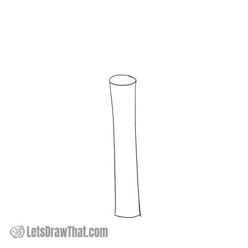 Drawing step: Draw a cylinder for the candle body