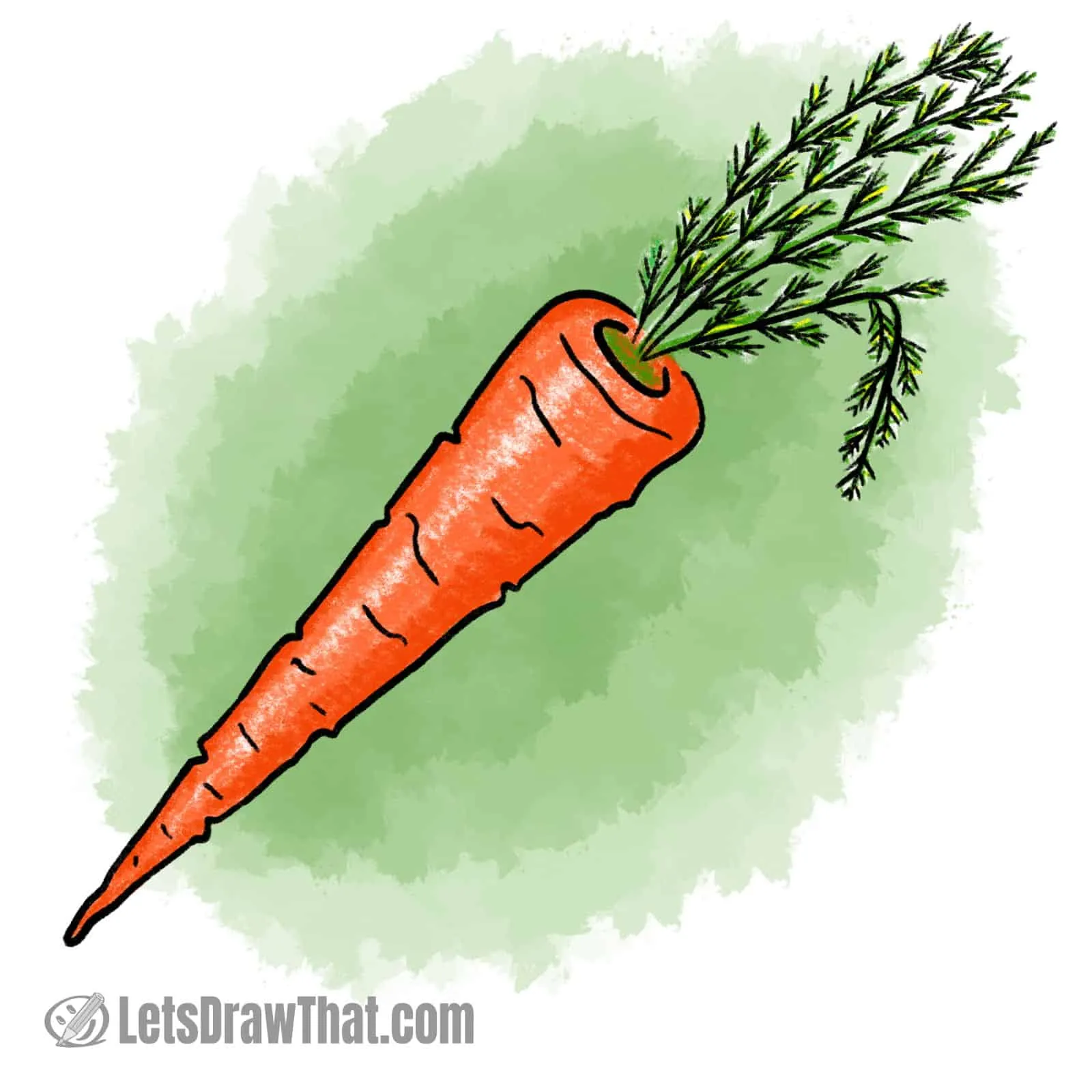 Carrots drawing with colour pencils. Vegetables drawing/Colour pencil  drawing.