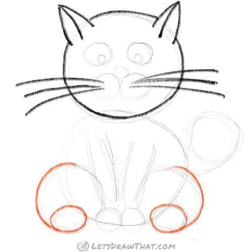 Drawing step: Draw rear legs