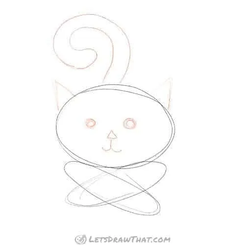 Drawing step: Make it a cat