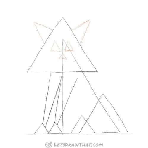 Drawing step: Sketch the cat’s face and ears