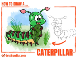 Simple Caterpillar Drawing – How to Draw a Caterpillar Step-by-Step - step-by-step-drawing tutorial featured image