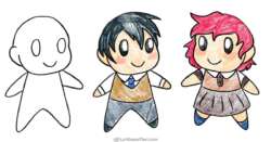 How to Draw Chibi - Boy or Girl From One Chibi Body Base - step-by-step-drawing tutorial featured image