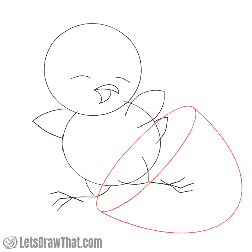 Drawing step: Sketch the egg shell