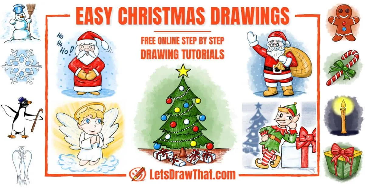 Easy Christmas Drawings for Kids - The Kitchen Table Classroom