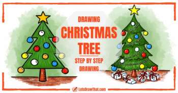 Christmas tree drawing: from easy to awesome! - step-by-step-drawing tutorial featured image