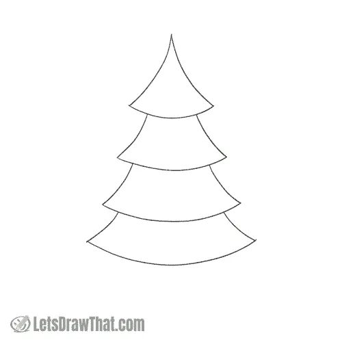 Drawing step:  Draw the Christmas tree base