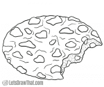 How to draw a cookie from the side view: finished outline drawing