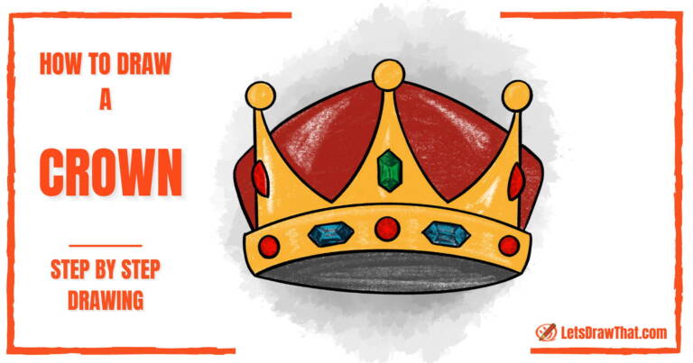 How To Draw a Crown - An Easy Crown Drawing Step-by-Step - step-by-step-drawing tutorial featured image