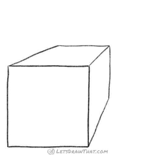 Finished cube in one point perspective