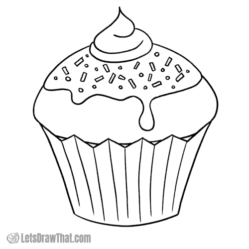 How to Draw a Cupcake - Simple and Delicious