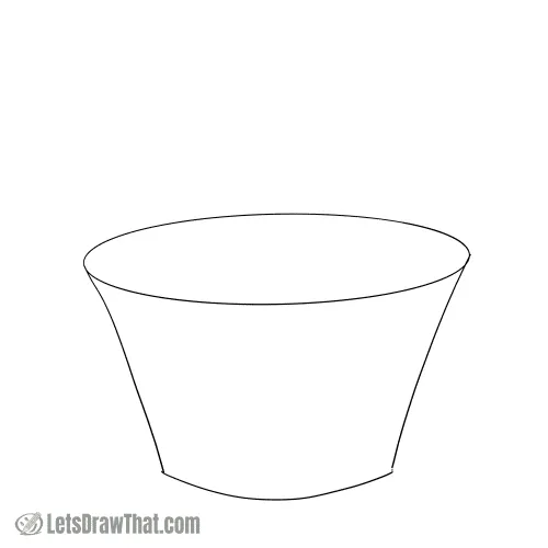 Drawing step: Sketch the cup