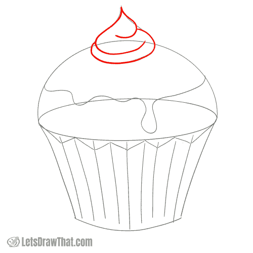 Drawing step: Draw the cream dollop