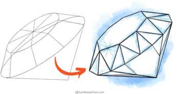How to Draw a Diamond - Easy Steps to the Complex Shape