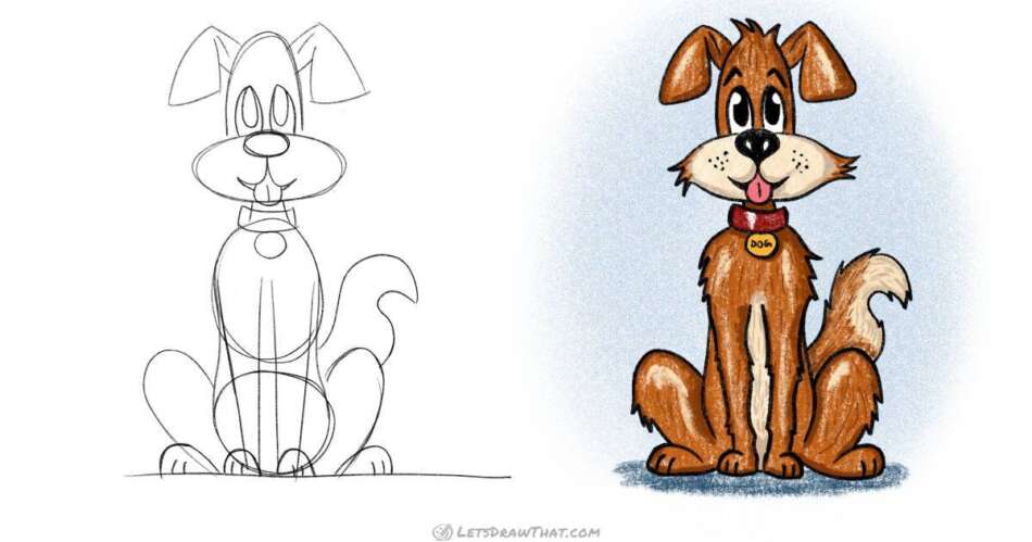 How to draw a dog: a cute cartoon style scruffy rascal - step-by-step-drawing tutorial featured image