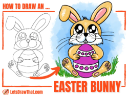 Easter Bunny Drawing – How to Draw an Easter Bunny Step by Step - step-by-step-drawing tutorial featured image