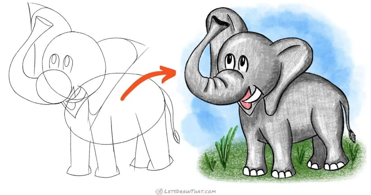 How To Draw an Elephant - EASY Drawing Tutorial!-saigonsouth.com.vn
