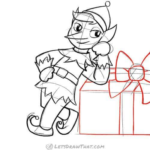 Drawing step: Outline the present