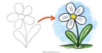Simple flower drawing: a beautiful flower in a few easy steps - step-by-step-drawing tutorial featured image