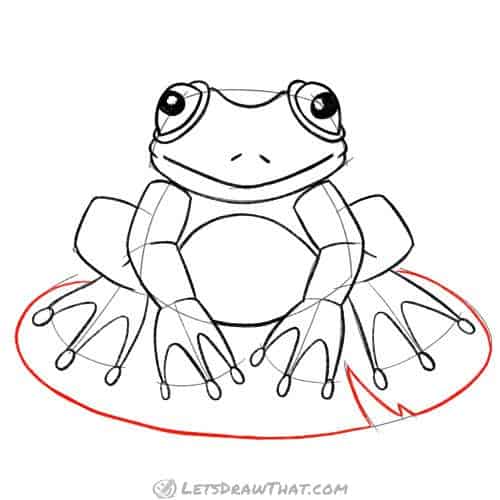 Drawing step: Draw the lily pad