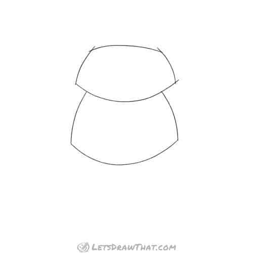 Drawing step: Sketch the base head and body shapes
