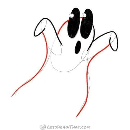 Drawing step: Finish drawing the ghost's body