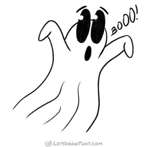 How to draw a ghost: finished outline drawing