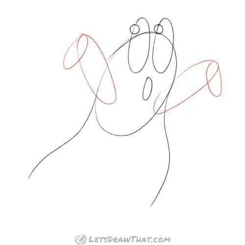 Drawing step: Draw the ghost's arms