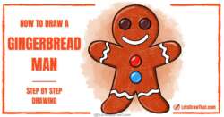 How to Draw a Gingerbread Man: Cute and Easy - step-by-step-drawing tutorial featured image