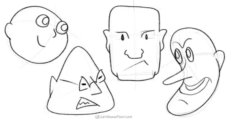 How to draw heads from simple shapes - step-by-step-drawing tutorial featured image