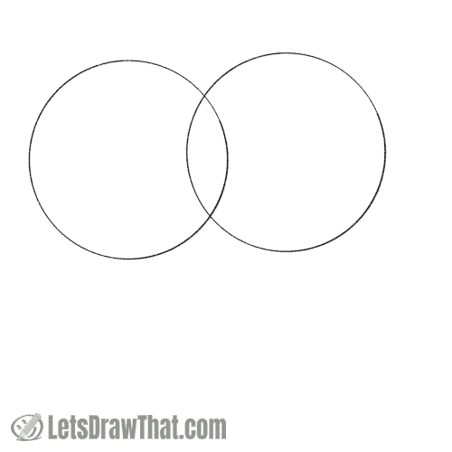Drawing step: Draw two circles