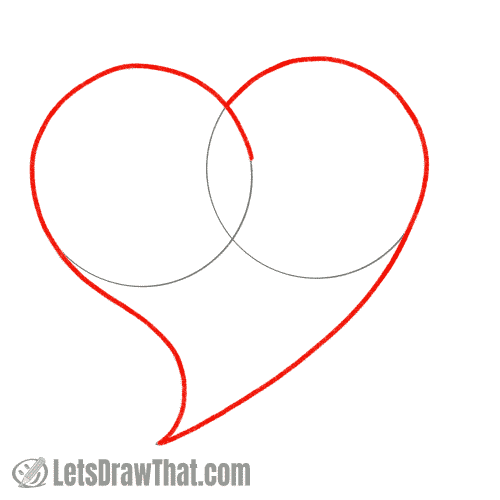 Drawing step: Draw the heart outline