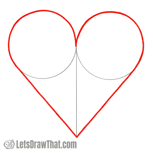 Drawing step: Outline the heart shape