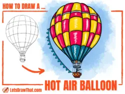 Easy Hot Air Balloon Drawing Step By Step - step-by-step-drawing tutorial featured image