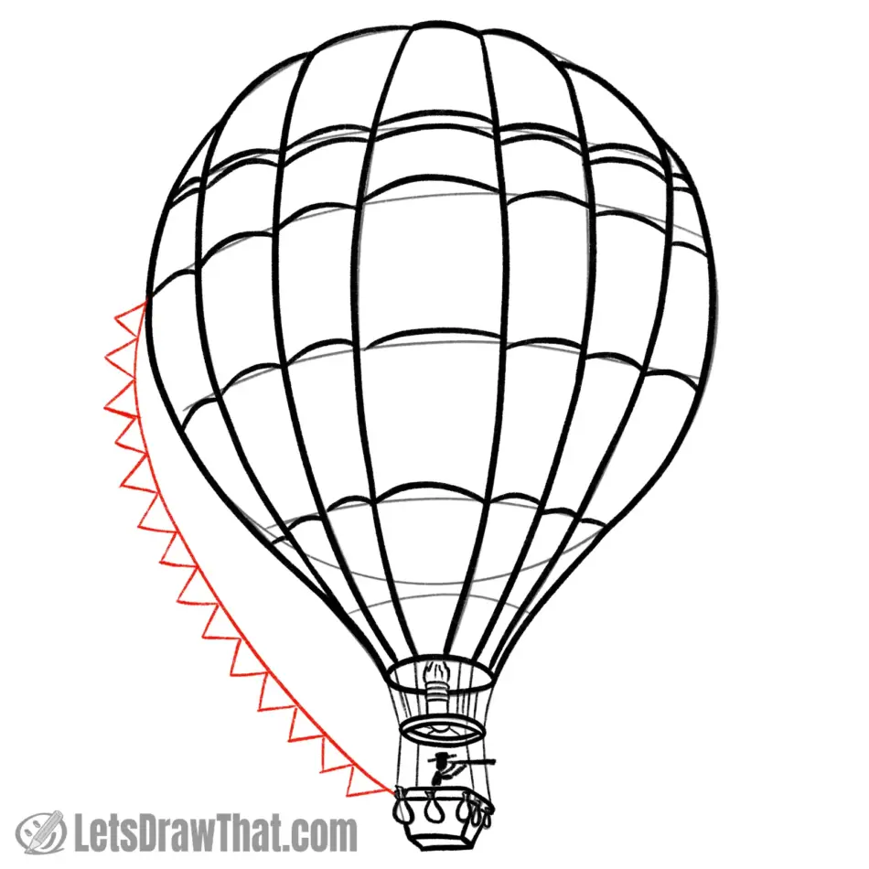Drawing step: Draw the flag line