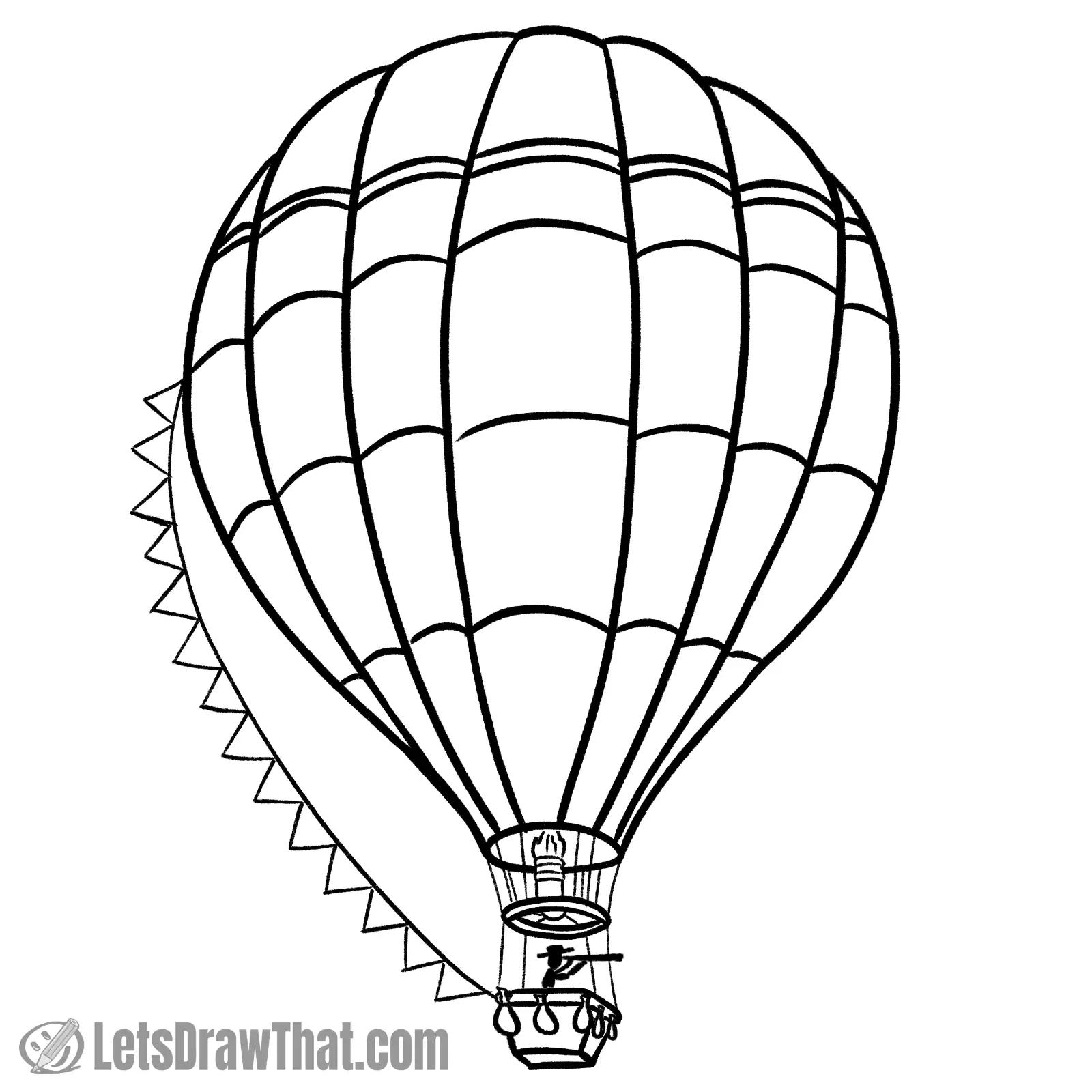 Hot air balloon outline