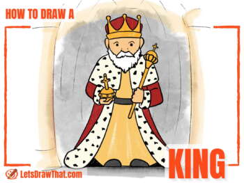 How to draw a king with all the  royal symbols