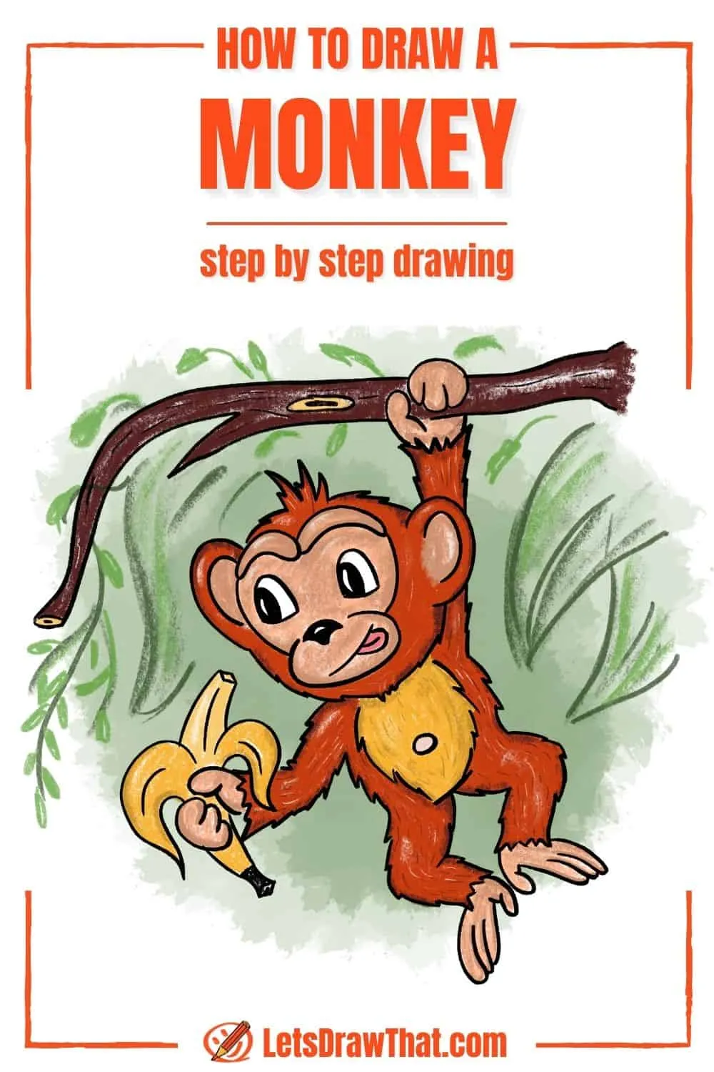 monkey sketch. Nature. Drawings. Pictures. Drawings ideas for kids. Easy  and simple.