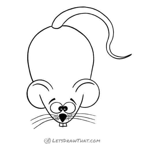 Easy mouse drawing: finished outline drawing