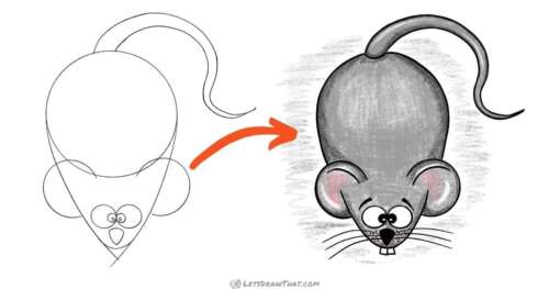 Easy Mouse Drawing (Step by Step) - step-by-step-drawing tutorial featured image