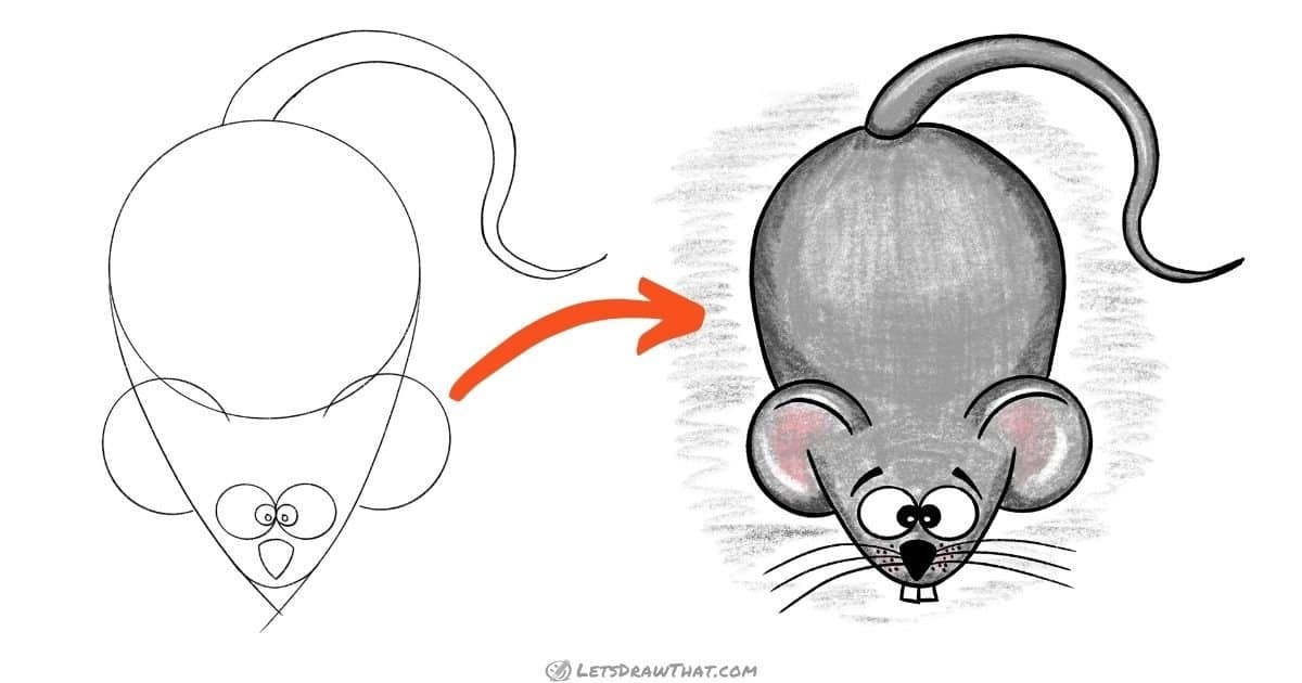 Easy Mouse Drawing (Step by Step) - step-by-step-drawing tutorial featured image